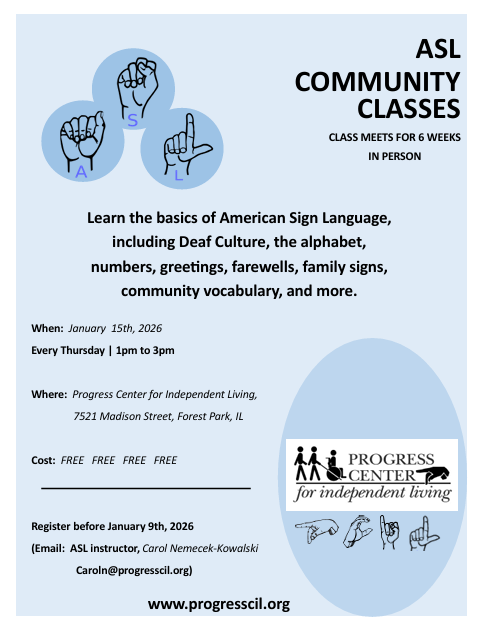 ASL Classes at Progress Center