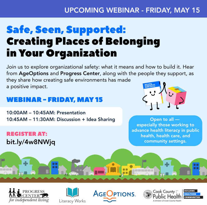 Webinar on Safe Spaces featuring Progress Center